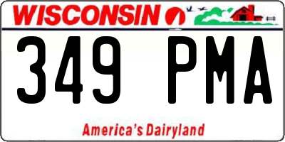 WI license plate 349PMA