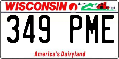 WI license plate 349PME