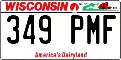 WI license plate 349PMF