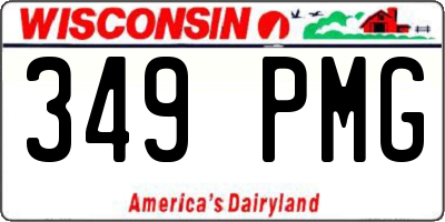 WI license plate 349PMG