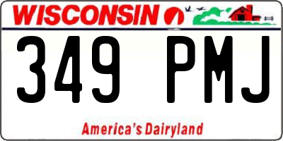 WI license plate 349PMJ