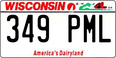 WI license plate 349PML