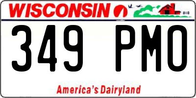 WI license plate 349PMO
