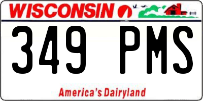 WI license plate 349PMS