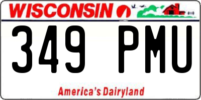 WI license plate 349PMU