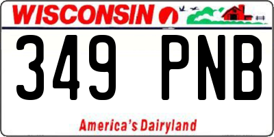 WI license plate 349PNB
