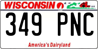 WI license plate 349PNC