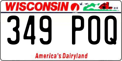 WI license plate 349POQ