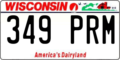 WI license plate 349PRM