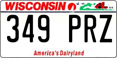 WI license plate 349PRZ