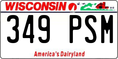 WI license plate 349PSM