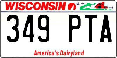 WI license plate 349PTA