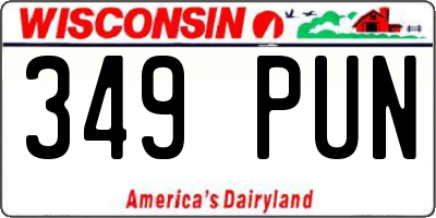 WI license plate 349PUN