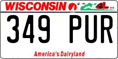 WI license plate 349PUR
