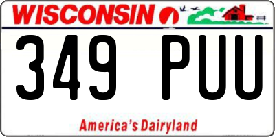WI license plate 349PUU