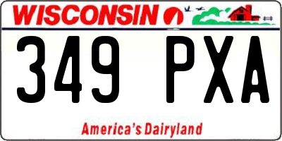 WI license plate 349PXA