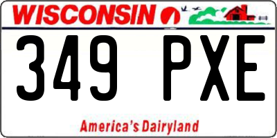 WI license plate 349PXE