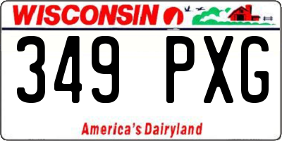 WI license plate 349PXG
