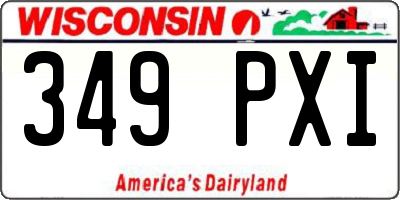 WI license plate 349PXI