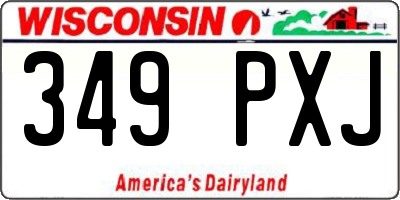 WI license plate 349PXJ