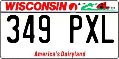 WI license plate 349PXL