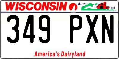WI license plate 349PXN