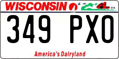WI license plate 349PXO