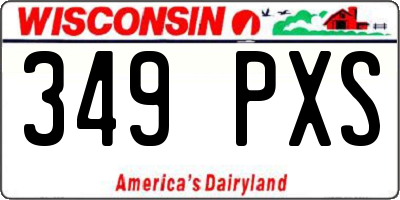 WI license plate 349PXS