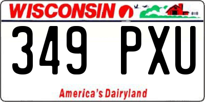WI license plate 349PXU