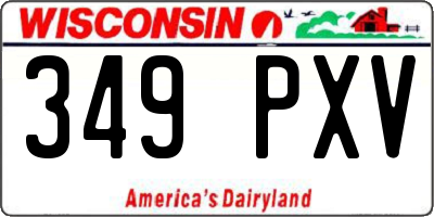 WI license plate 349PXV