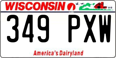 WI license plate 349PXW