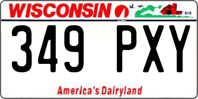WI license plate 349PXY
