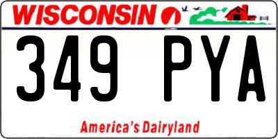 WI license plate 349PYA