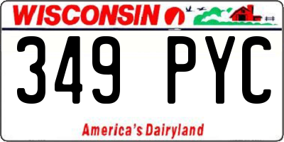 WI license plate 349PYC