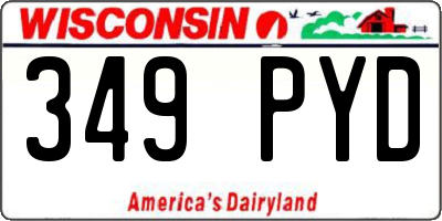 WI license plate 349PYD