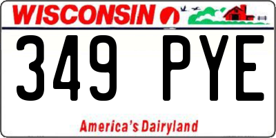 WI license plate 349PYE