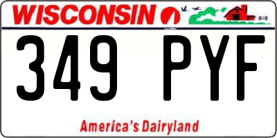 WI license plate 349PYF