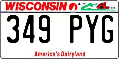 WI license plate 349PYG