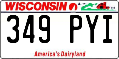 WI license plate 349PYI