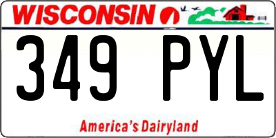 WI license plate 349PYL