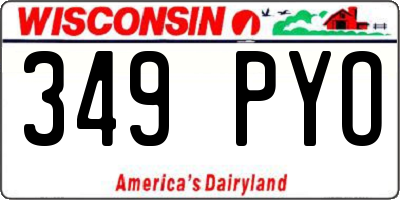 WI license plate 349PYO