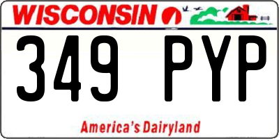 WI license plate 349PYP