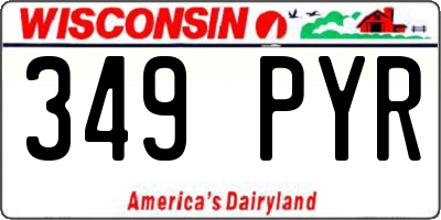 WI license plate 349PYR