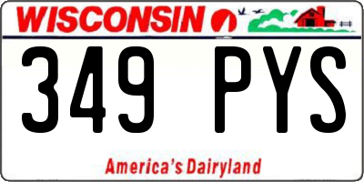 WI license plate 349PYS