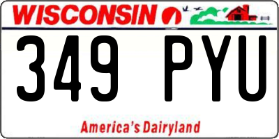 WI license plate 349PYU