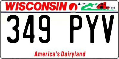 WI license plate 349PYV