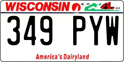 WI license plate 349PYW