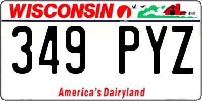 WI license plate 349PYZ