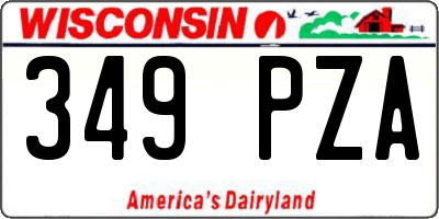 WI license plate 349PZA