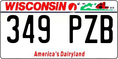 WI license plate 349PZB